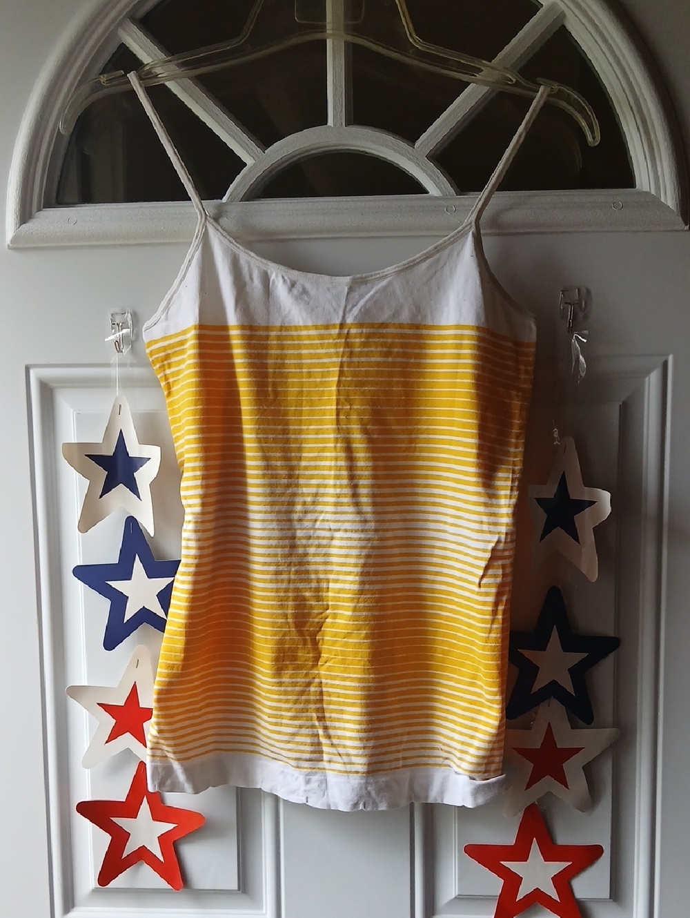 Women’s Yellow Stripe Tank Top - White & Yellow